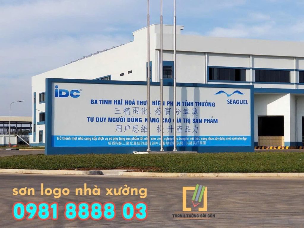 nhận vẽ logo tên công ty viết chữ lên tường chuyên nghiệp
