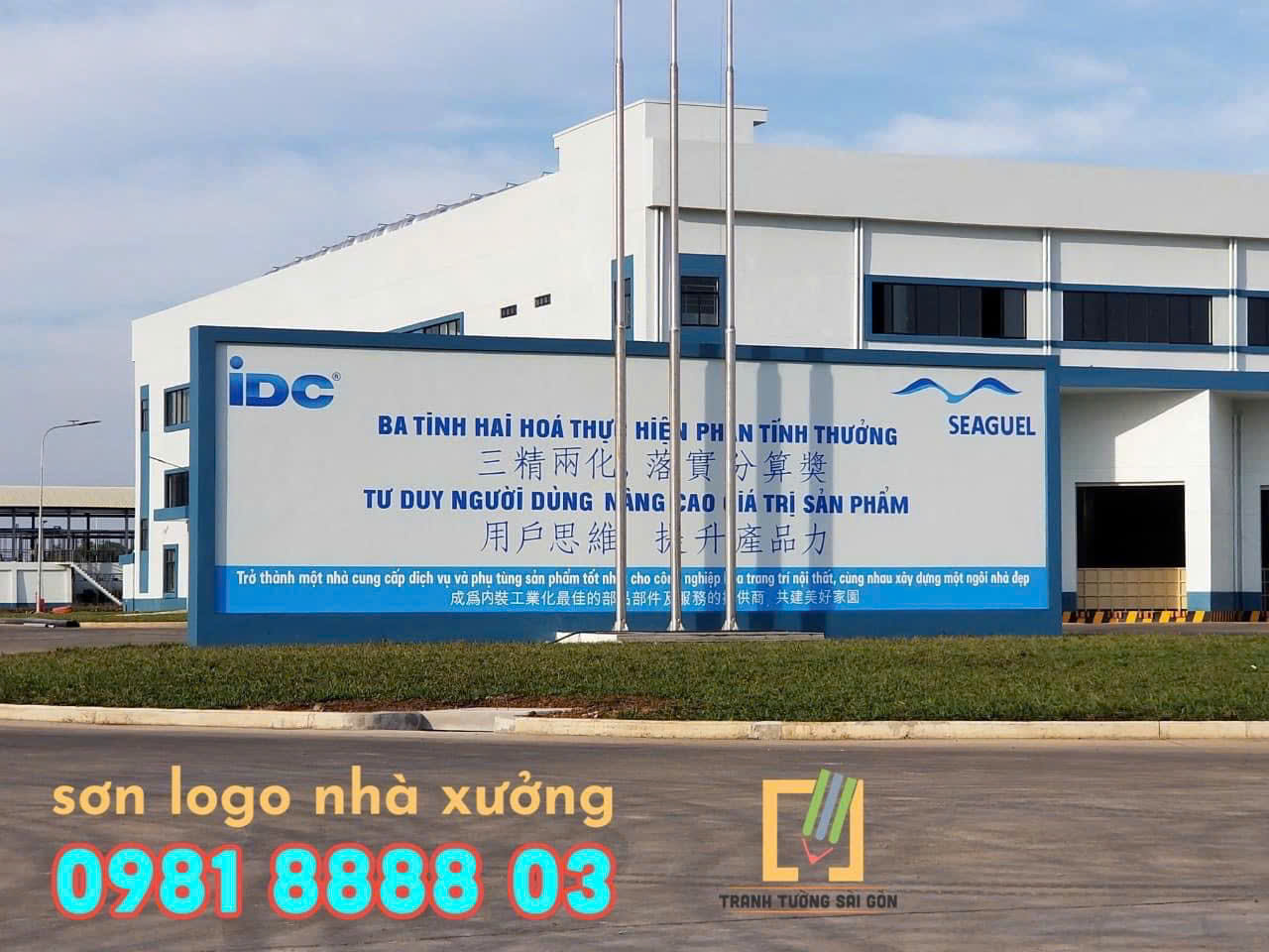 nhận vẽ logo tên công ty viết chữ lên tường chuyên nghiệp