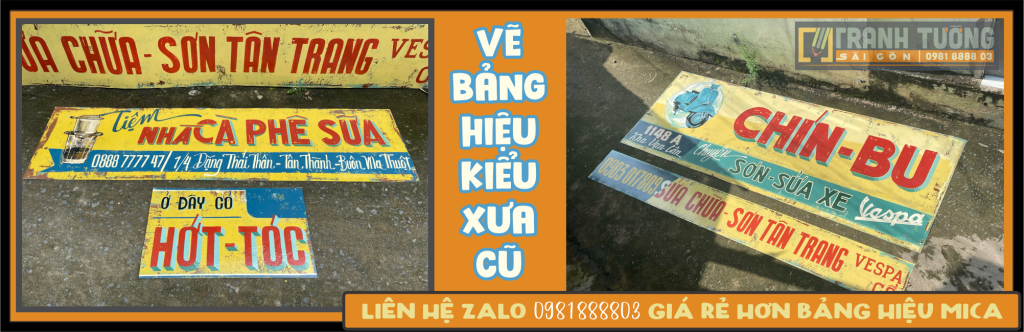 vẽ bảng hiệu xưa, bảng hiệu xưa đẹp