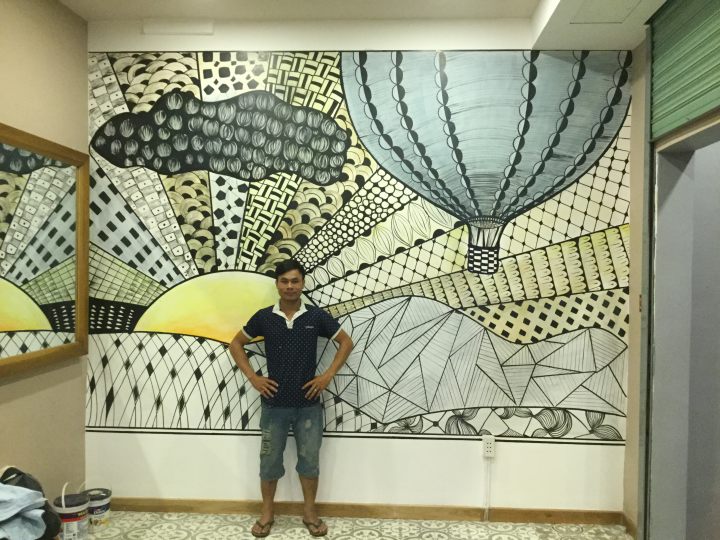 Tranh vẽ tường, họa sĩ vẽ tranh tường quán cafe đẹp